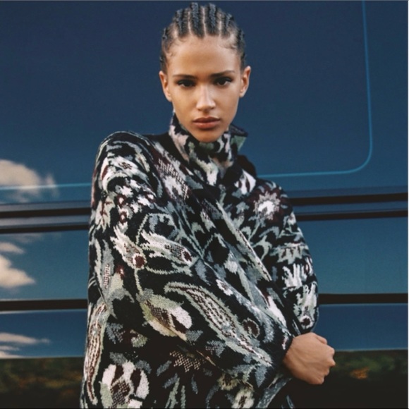 HOST PICK 🌟NEW Zara Jacquard Floral Knit Coat - Picture 3 of 11